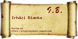Irházi Bianka névjegykártya