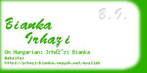 bianka irhazi business card